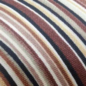 Close-up of textured striped fabric.