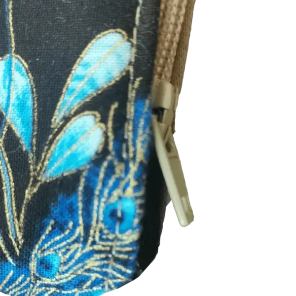 Textured floral fabric with zipper detail