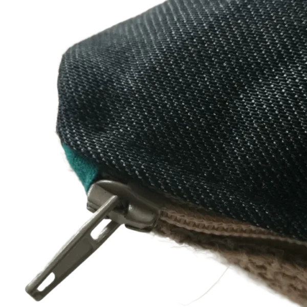 Close-up of a fabric texture with zipper.