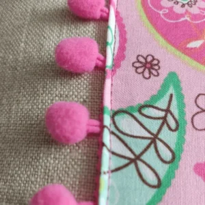 Pink Paisley Print Panel Cushion Detail