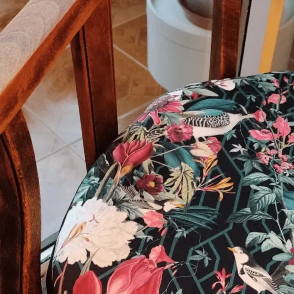 Captain's Chair Tropical Print Cushion Detail