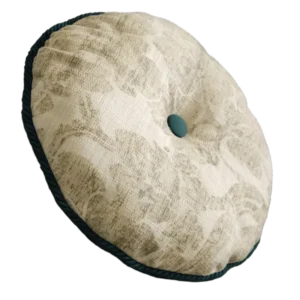 Green Vintage Floral Round Cushion