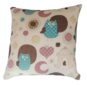 Colourful Owl Print Cushion