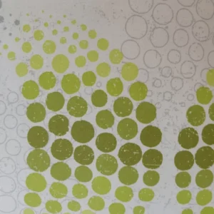 Lime & Grey Circles Print Cushion Detail