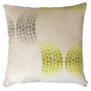 Lime & Grey Circles Print Cushion