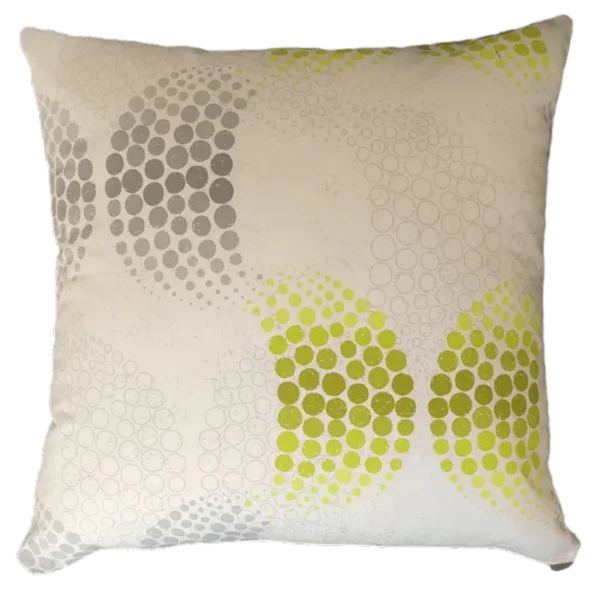 Lime & Grey Circles Print Cushion