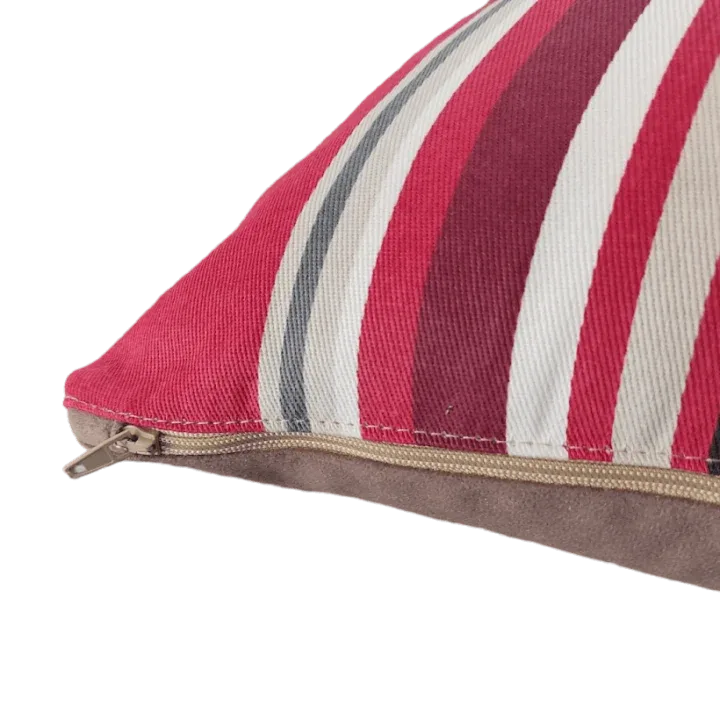 Stripy Print Fabric Cushion Zip