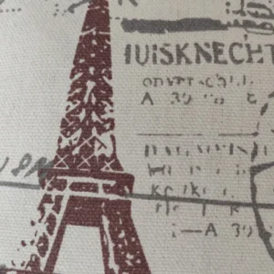 Brown Paris Postcard Print Cushion Detail