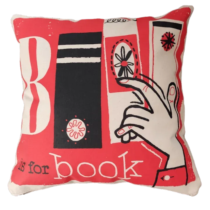 B Is For Book Print Cushion
