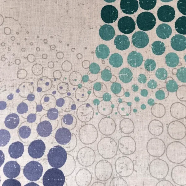 Teal Circles Fabric Cushion Detail