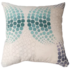 Teal Circles Fabric Cushion