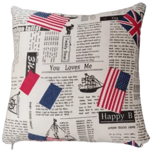 Postcard Print Fabric Cushion