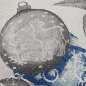 Blue Christmas Print Cushion Detail