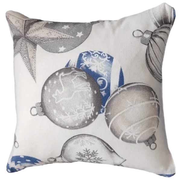Blue Christmas Print Cushion
