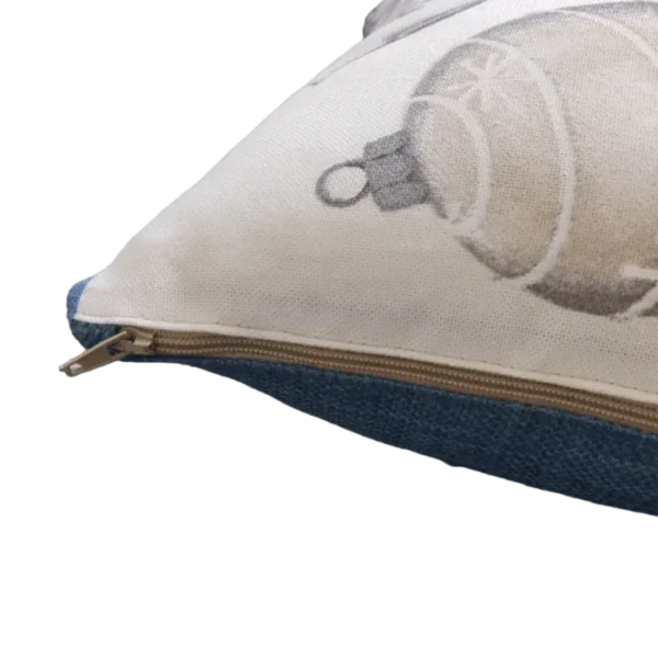 Blue Christmas Print Cushion Zip