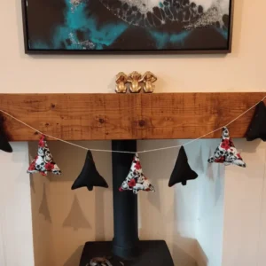Skull & Rose Christmas Tree Shaped Bunting