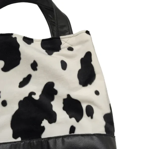 Faux Cow Fabric Shopping Tote