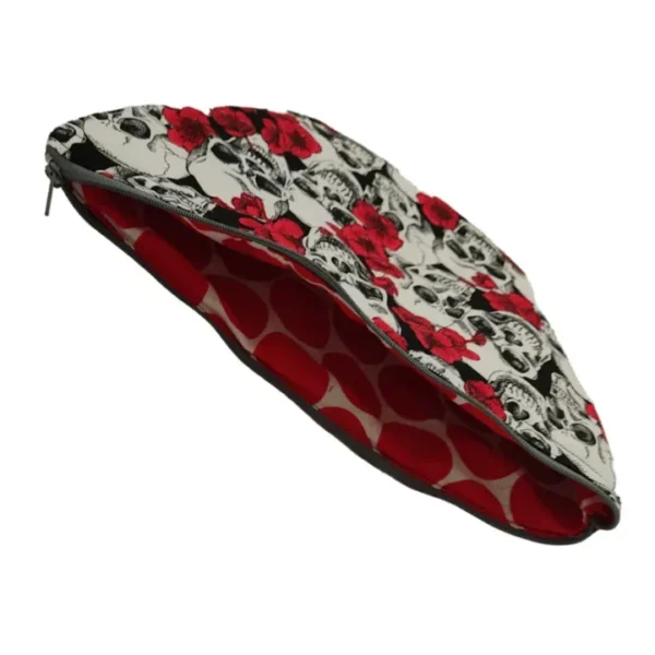 Skull & Roses Makeup Bag Top
