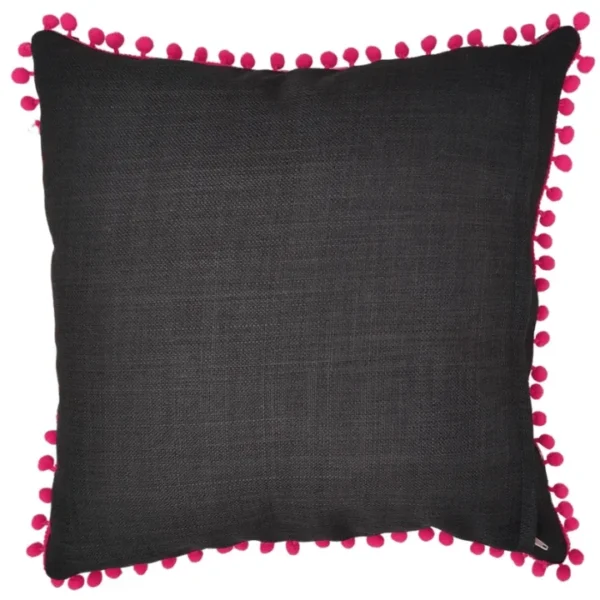 Tropical Print Pom-Pom Trim Cushion Back