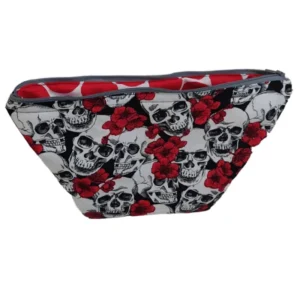 Skull & Roses Makeup Bag front