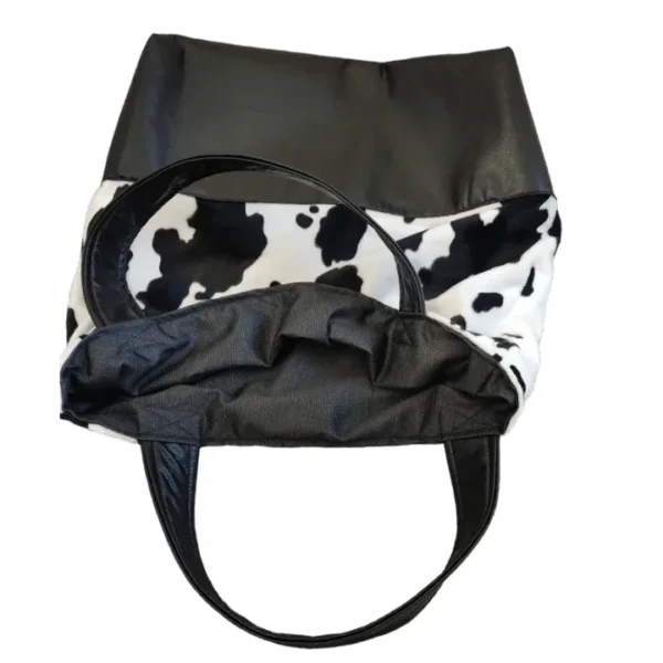 Faux Cow Fabric Shopping Tote - Lining