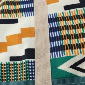 Green Aztec Print Shopping Bag Tote Fabric