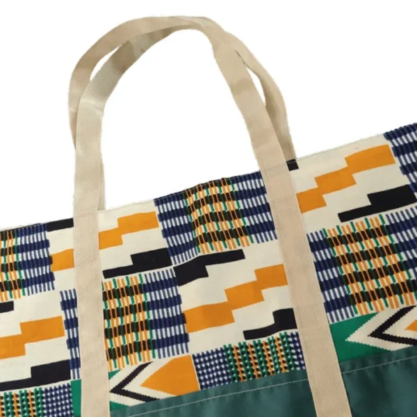 Green Aztec Print Shopping Bag Tote Top