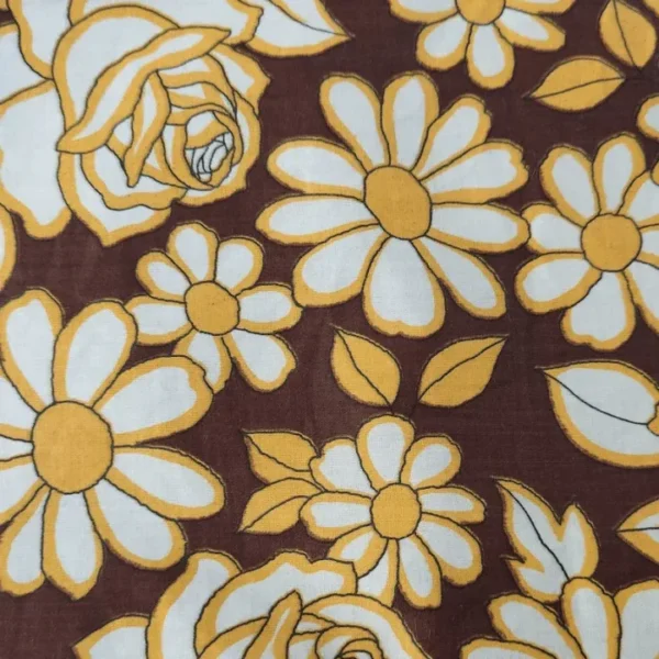 Contrast Floral Shopping Tote Fabric